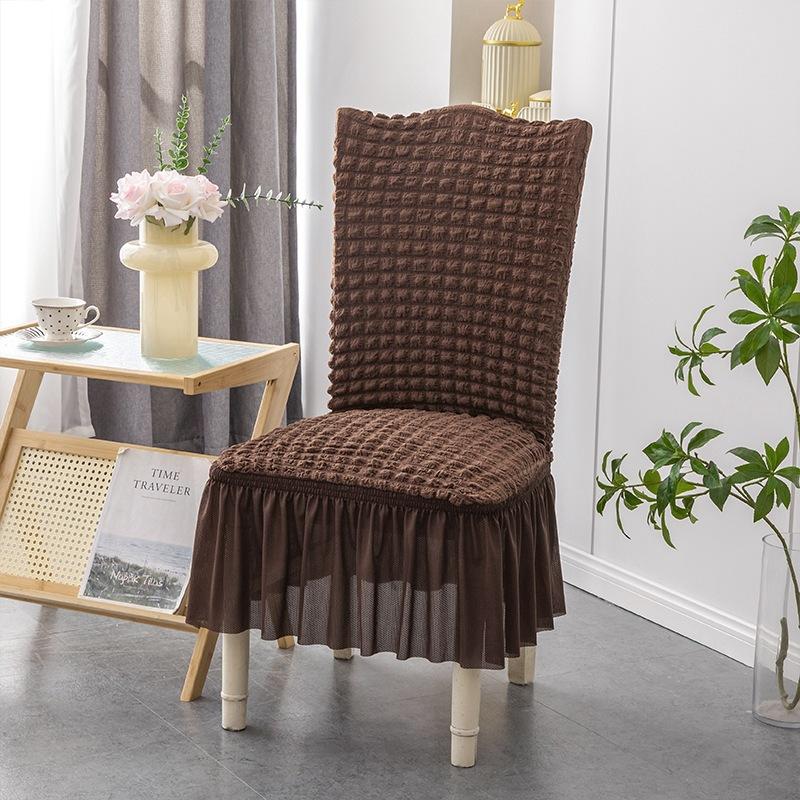 Thickened Seersucker Lace Chair Cover All In One Elastic All-purpose Hotel Banquet Table Chair Cover