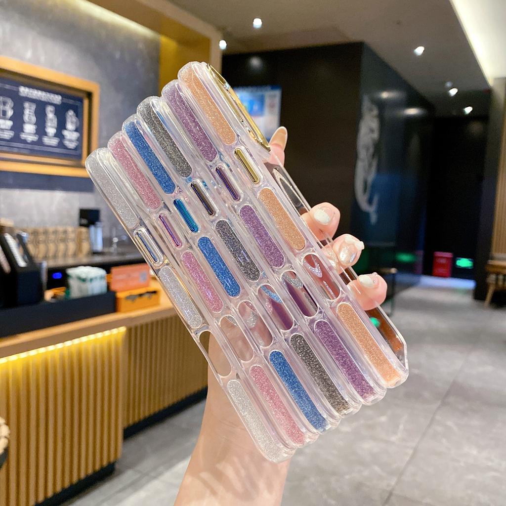 For iPhone 16 Pro Clear Case TPU + Acrylic Glitter Phone Cover Compatible with MagSafe