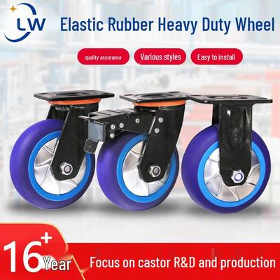 Heavy-Duty Wear-Resistant Rubber Swivel Caster Wheel for Hand Trucks and Mechanical Equipment