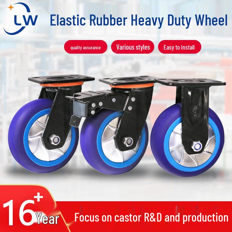 

Heavy-Duty Wear-Resistant Rubber Swivel Caster Wheel for Hand Trucks and Mechanical Equipment Fixed 4-inch
