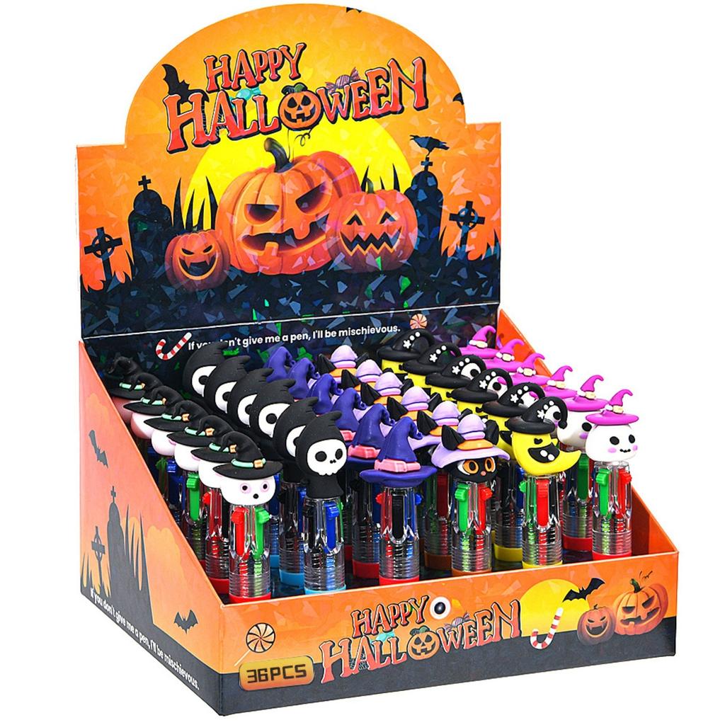 Halloween Four-color Ballpoint Pen, Colored Pen Student Stationery, Gift Pen 100ml