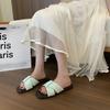 One-word Slippers for Women's New Summer Large-size Cross-strapped Breathable, Light and Cool Slippers