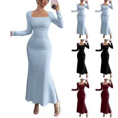 Women's Fashion Long Sleeve Fishtail Long Dress