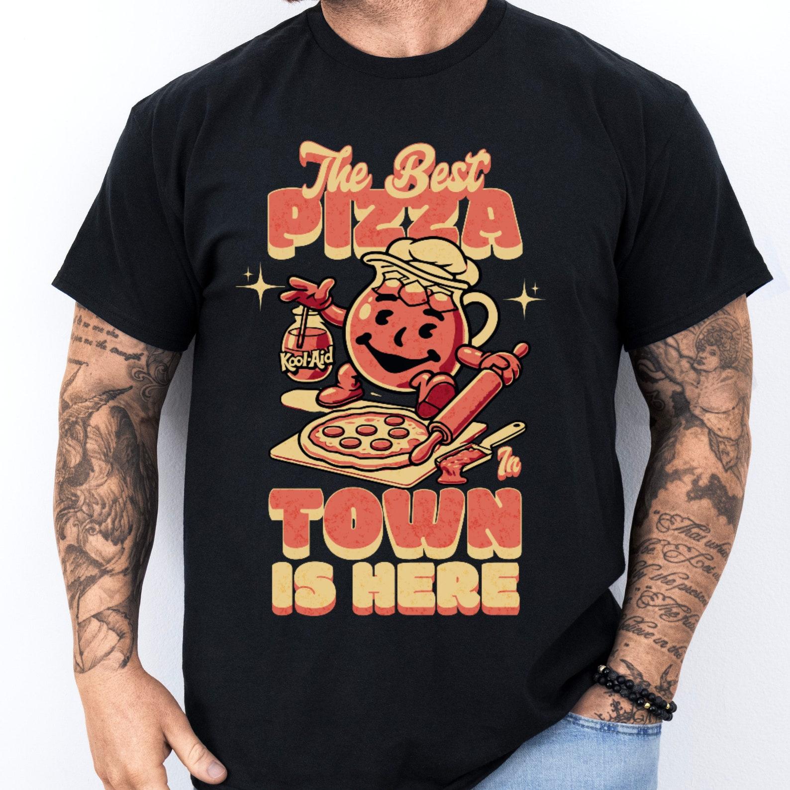 Vintage Kool-Aid Man Pizza T-Shirt, Retro 80s Graphic Tee XL