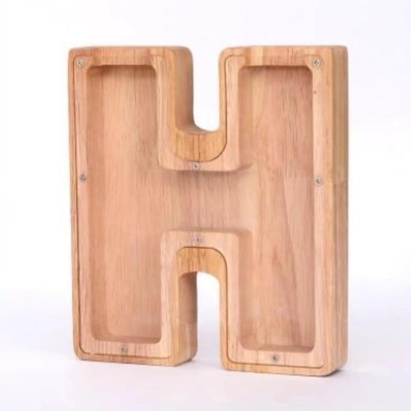 Wooden Letters Piggy Bank DIY Creativity Coin Banknotes Children's Money Box Funny Money Organizer Storage Box Home Decors