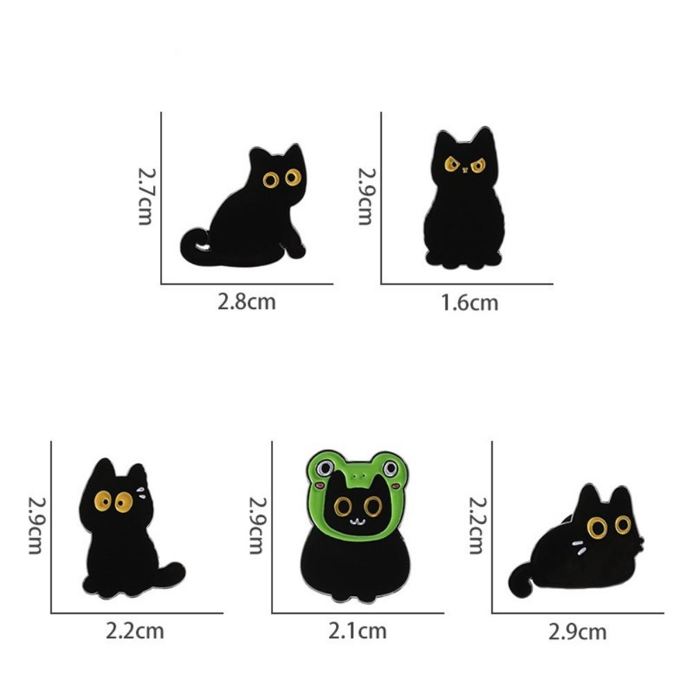 New Cute Black Brooch Funny Kitten Metal Brooches Lapel Pins Badge On Backpack Costume Accessories Jewelry For Friend Gift