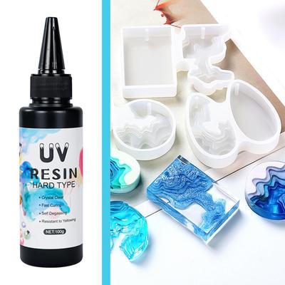 UV Activated Epoxy Resin Fast Curing Thin Layer Glue Crystal Clear Coating for Jewelry Making & Repair, Pendants & Fillings