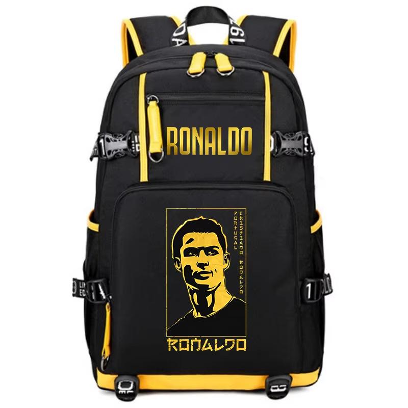 Football Star Peripheral Personality Print Youth Backpack Large Capacity Student Bag