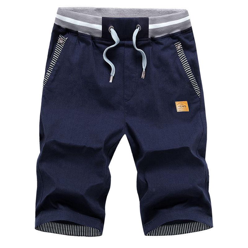 Men's Cotton Linen Breathable Workwear Shorts - Casual Summer Five-Point Mid-Length Beach Pants