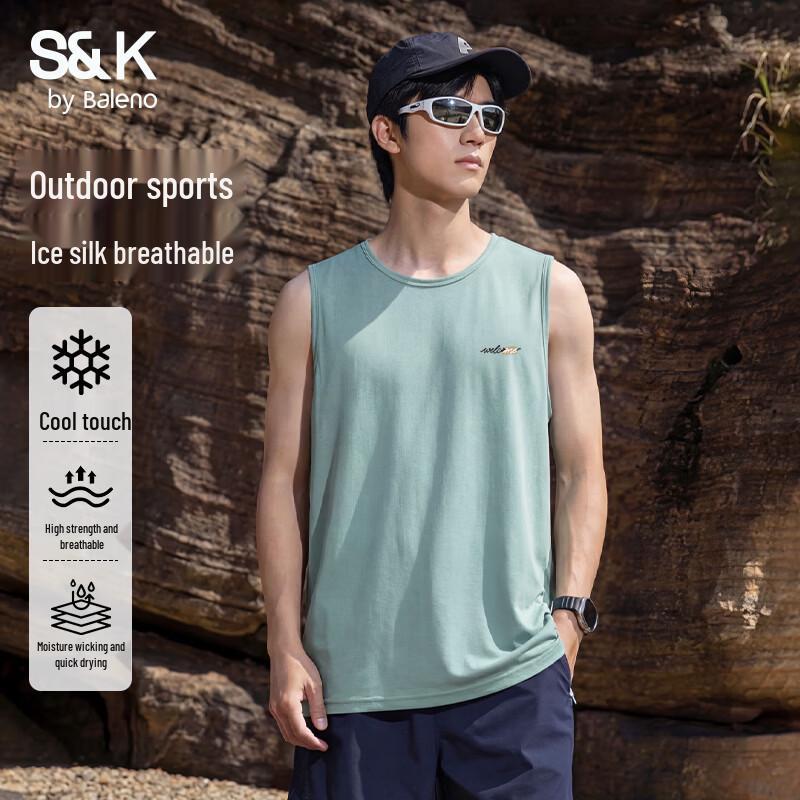 Мужская майка Baleno S&K из ледяного шелка с сетчатыми вставками, без рукавов 5XL