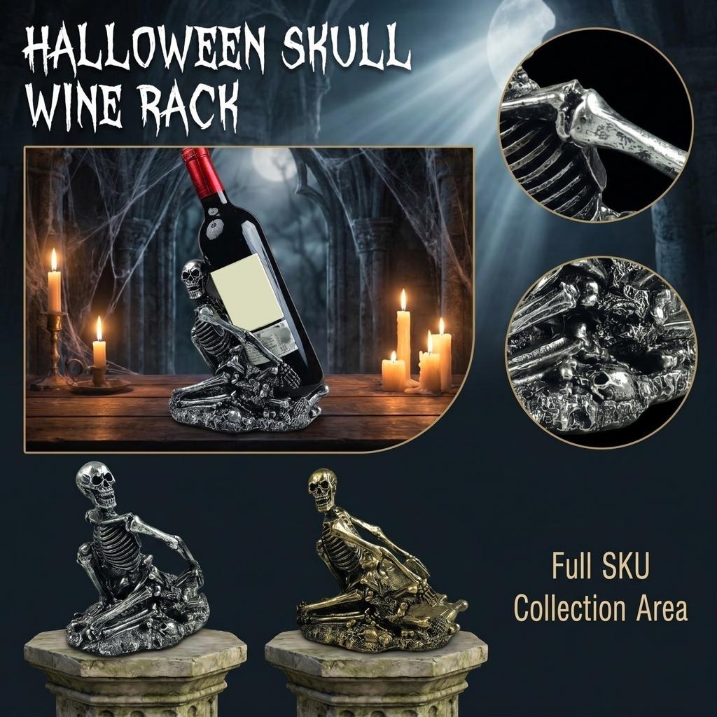 Halloween Wine Rack - Decorative Bottle Holder for Party Decor