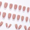 French White Tip Press on Nails Medium Natural Unbreakable Nail Simple Wear for Stage Performance Wear