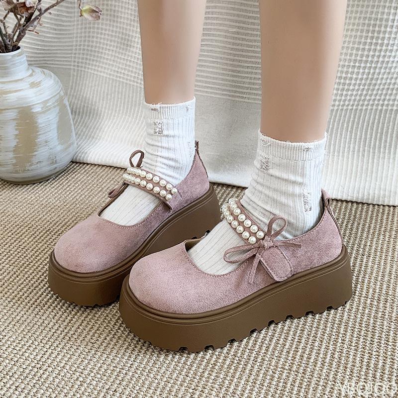 Thick Soled Height Increasing Women's Shoes for Spring Summer New Style Rhinestones Simple Comfortable Versatile Women's Shoes