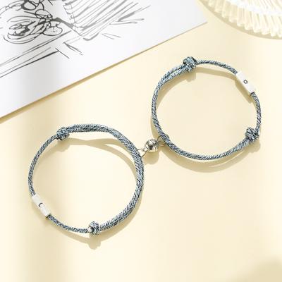 Fashion 2pcs/pair Magnet Bracelet Couple Creative Sun Moon Distance Paired Braslet Adjustable Red String Brazalete Lovers Gift