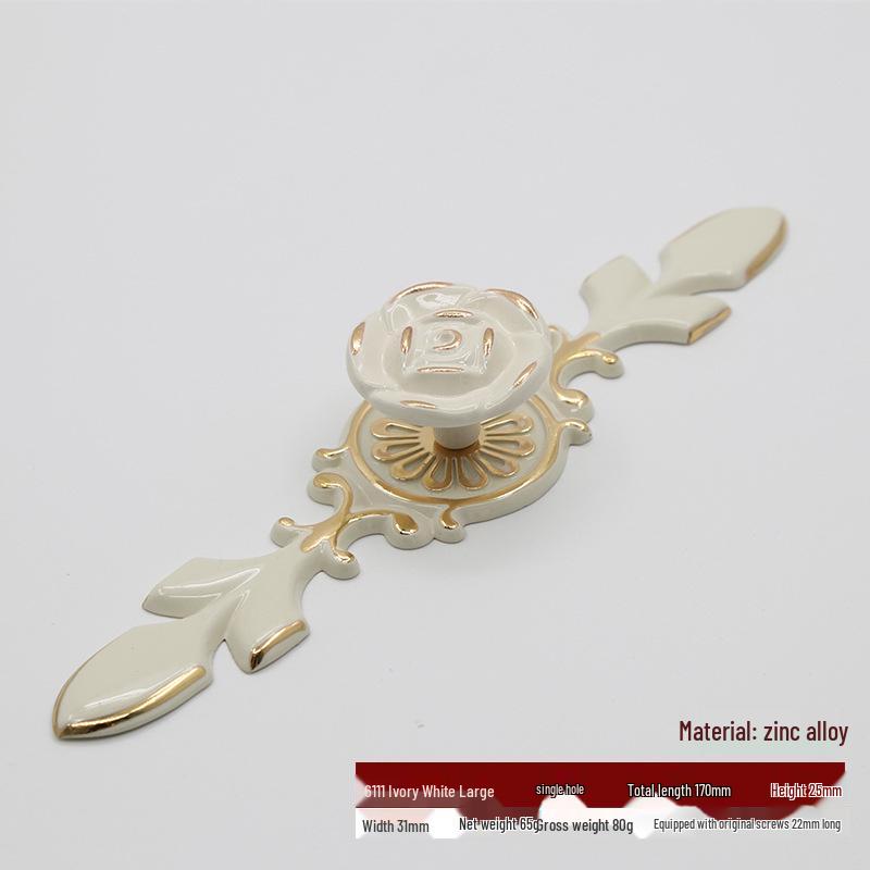 Ivory White Zinc Alloy Minimalist Round Pull Handle for Cabinets and Drawers