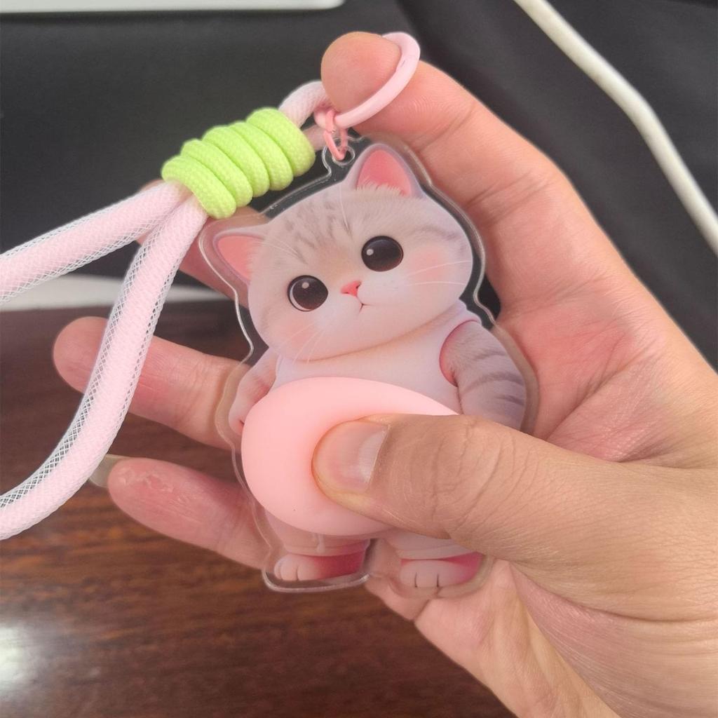 Tummy Squeeze Fat Dog Cat Shiba Soft Stress Fat Cat 3D Bag for Girls Gift [TIKLO] Keychain, & Keychain, 3D Inu, Tummy, Squishy, Cute, Mochi-like,
