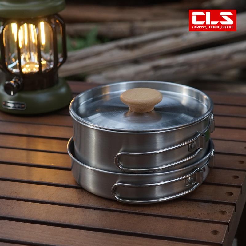 NOBANA Camping Pot Set 304 Stainless Steel Outdoor Cookware Kit Cooking Set Travel Tableware Tourism Hiking Picnic Equipment