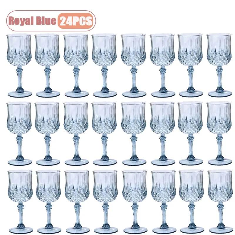 12/24PCS Shatterproof Tall Plastic Champagne Flutes Reusable Wine Glasses for Wedding Party Outdoor Picnic  Drinkware Decoration