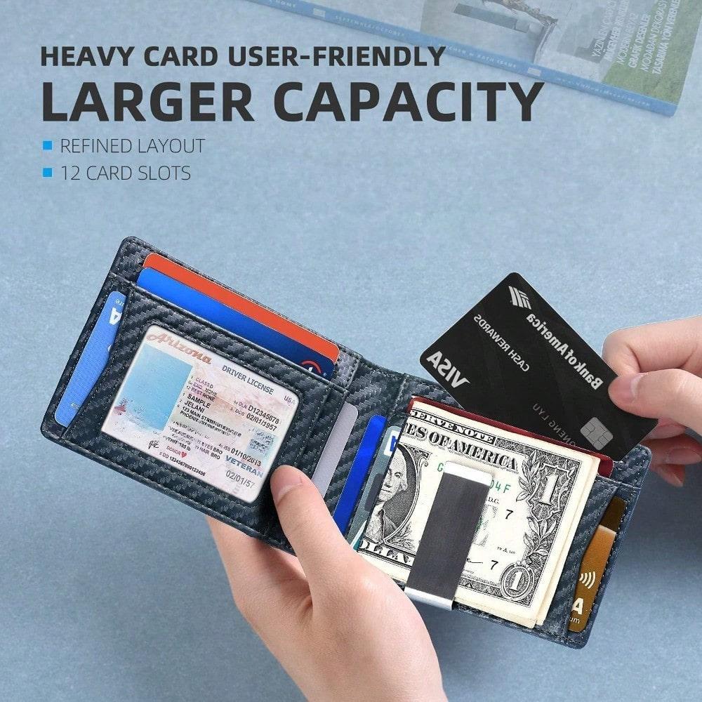 Card Bag Anti-theft Brush RFID Men's Dollar Clip Card Holder Card Bag Wallet