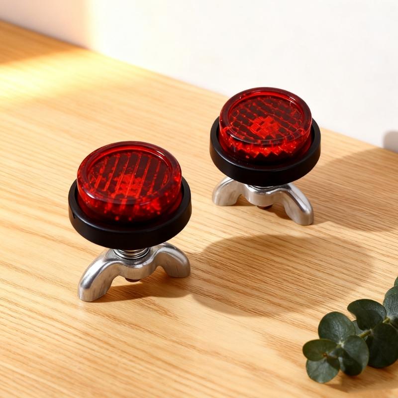 Round Reflective Motorcycle License Fasteners 4/8Pcs Plastic Metal Bolts Red Reflector For Secure Nighttime Visibility