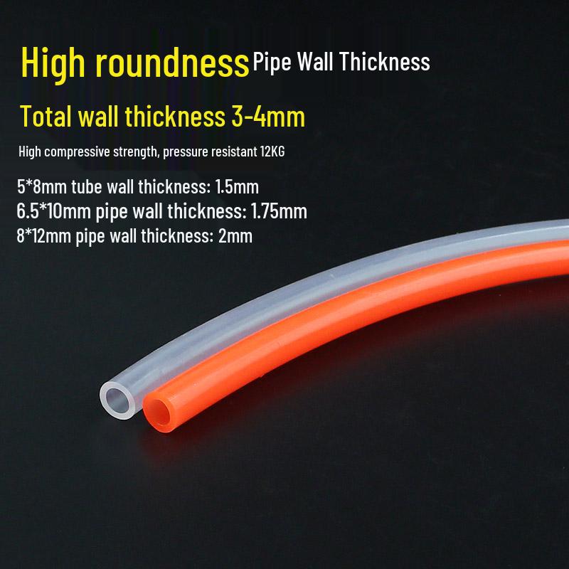 High-Pressure PU Air Hose with Quick Connect - 5*8/10*6.5/12*8, Pneumatic Air Compressor and Pump Compatible