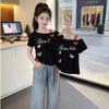 Girls Summer Butterfly Print Off Shoulder Short Sleeve Top Sweet Cool Fitted T Shirt