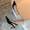 Summer New Brand Women 6 .5cm High Heels Slingback Sandals Mules Green Blue Stiletto Heels Lady Rose Red Party Pumps Shoes