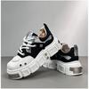 Fashion Autumn New Men's Work  Low-top Casual Shoes Korean Rivets Shoes Men White Breathable Plate Shoes Platform Non-slip Sneakers