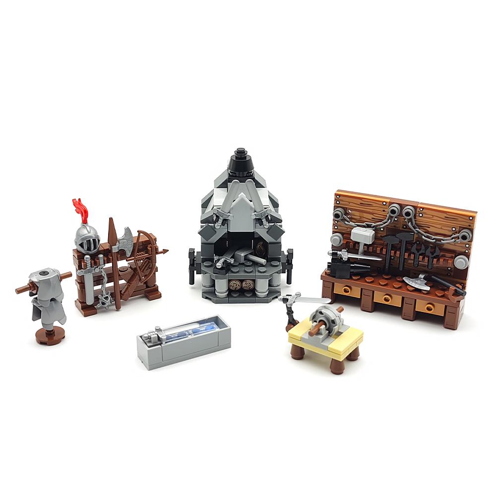 Medieval Armor & Equipment Store Building Blocks Set MOC Knight Soldier Accessories
