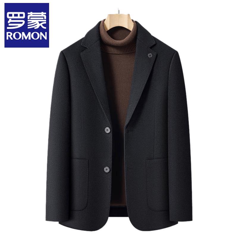 Luomeng Men's Wool Blend Business Casual Blazer with Removable Down Liner