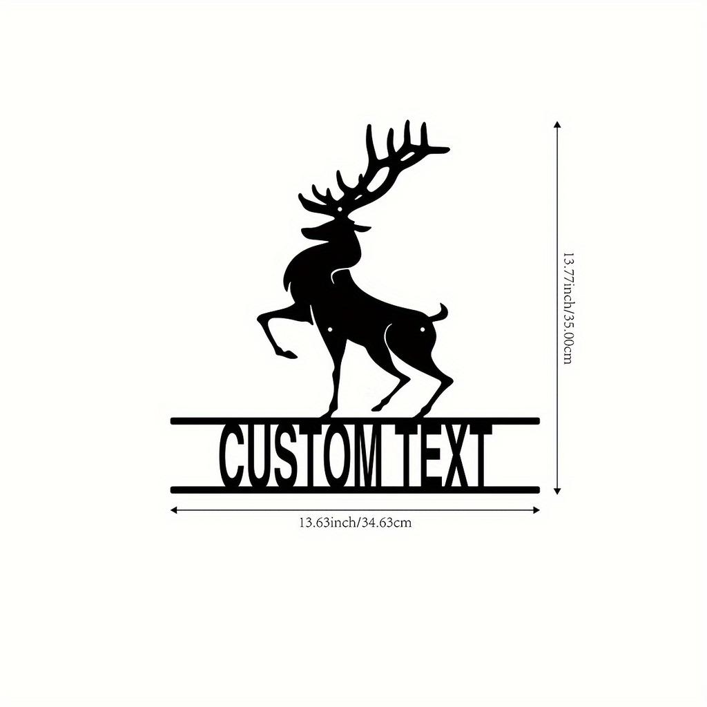 Metal Deer Name Sign, Custom House Number, Modern Entryway Decor, Housewarming Gift
