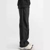 2025 Men's Casual Black Outdoor Sports Pants - Straight, Solid Color, Ideal for Spring & Autumn Activities