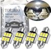 TORIBIO 4pcs Non-polarized Car Lamp T10x31mm 6SMD LED Room Lamp Festoon 6418 C5W 1.25
