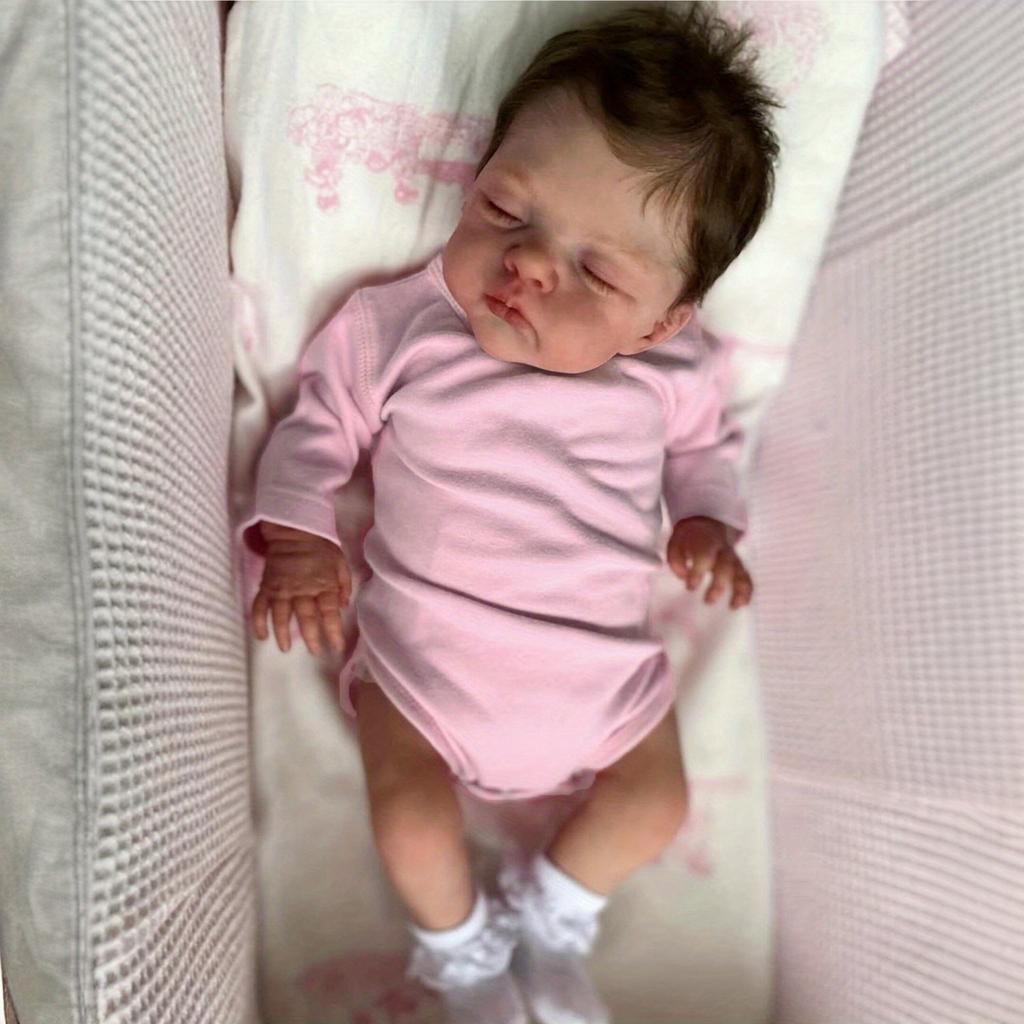 BZDOLL Cloth Body Vinyl Limbs 48 CM 3D-Paint With Visible Veins Asleep Reborn Baby Doll Toy For Girl Lifelike Collectable Doll Handmade Birthday Gift