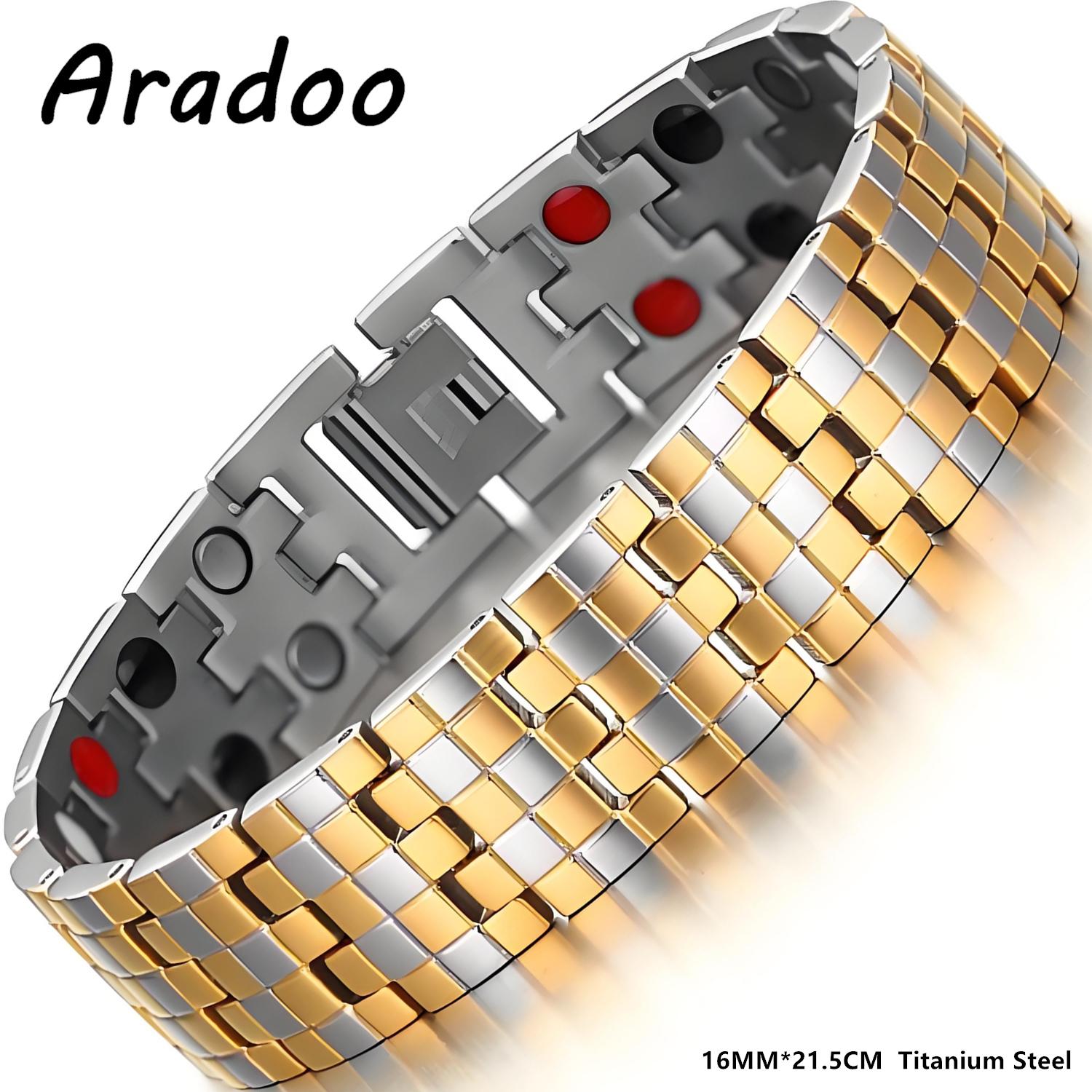 

Titanium Steel Bracelet for Men Simple Square Pattern Design Power Wristband Jewelry Gifts