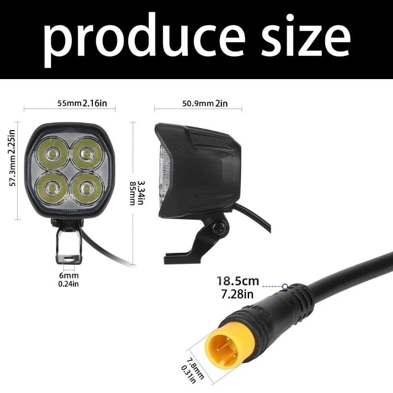 Universal LED Headlight Replacements For Electric Scooters High Brightness Output With Loud Horn Function