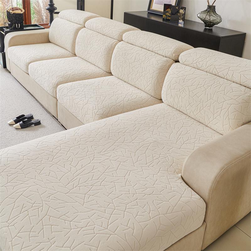 Branch Polar Fleece Jacquard Sofa Cover Cloth Cover Dustproof And Wear-Resistant Cushion Cover All-Inclusive Elastic Cushion Cover Modern Simple Tower