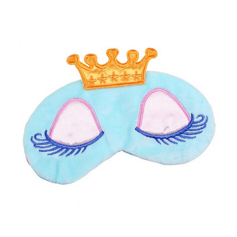 Cute Crown Long Eyelashes Sleeping Beauty Cartoon Shading Eye Mask Breathable Sleeping Eye Mask