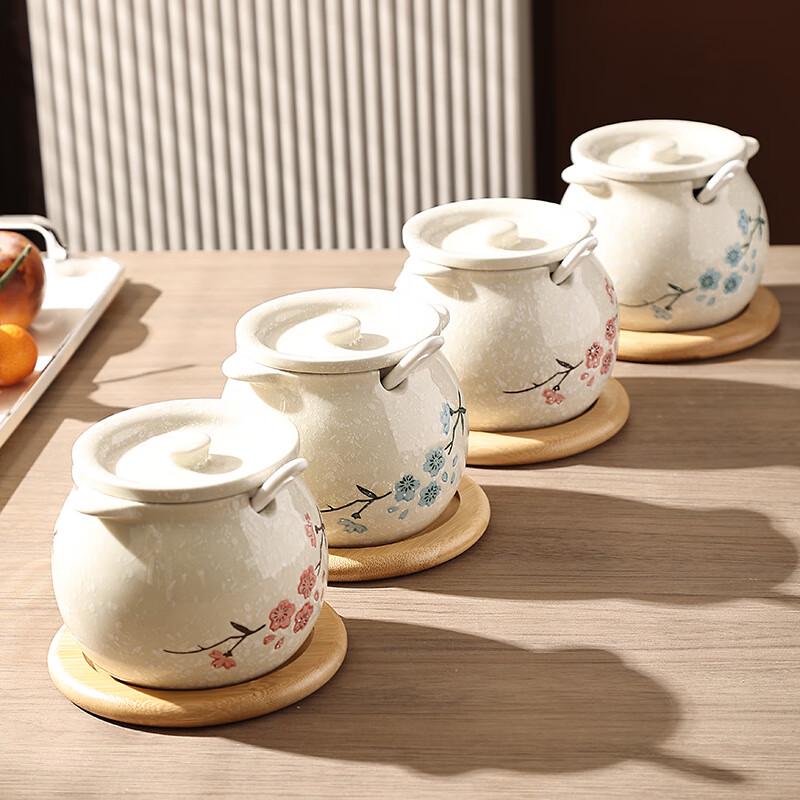 Ceramic Condiment Pot with Tray