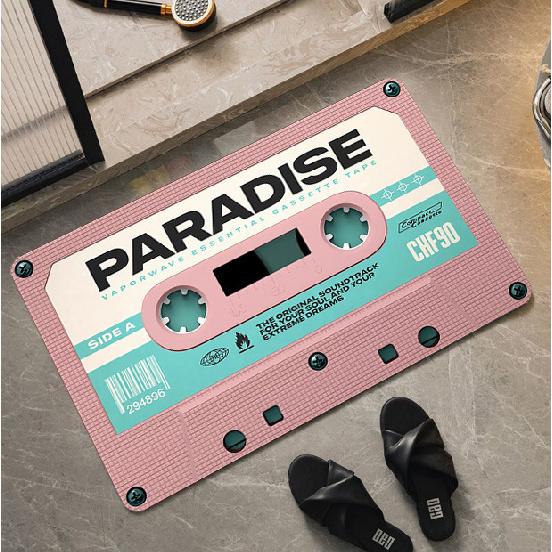 Vintage Vinyl Carpet Diatomaceous Earth Bathroom Entrance Door Mat Water Absorbent Non-Slip Dirt-Resistant Quick-Dry Foot Mat