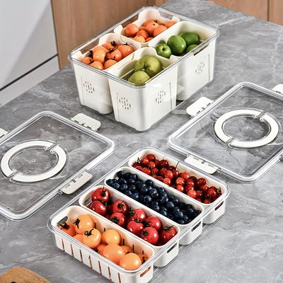 Snack Tray with Handle, Portable Snackle Box Container Veggie Serving Tray,  for Travel Party Refrigerator Organize Box