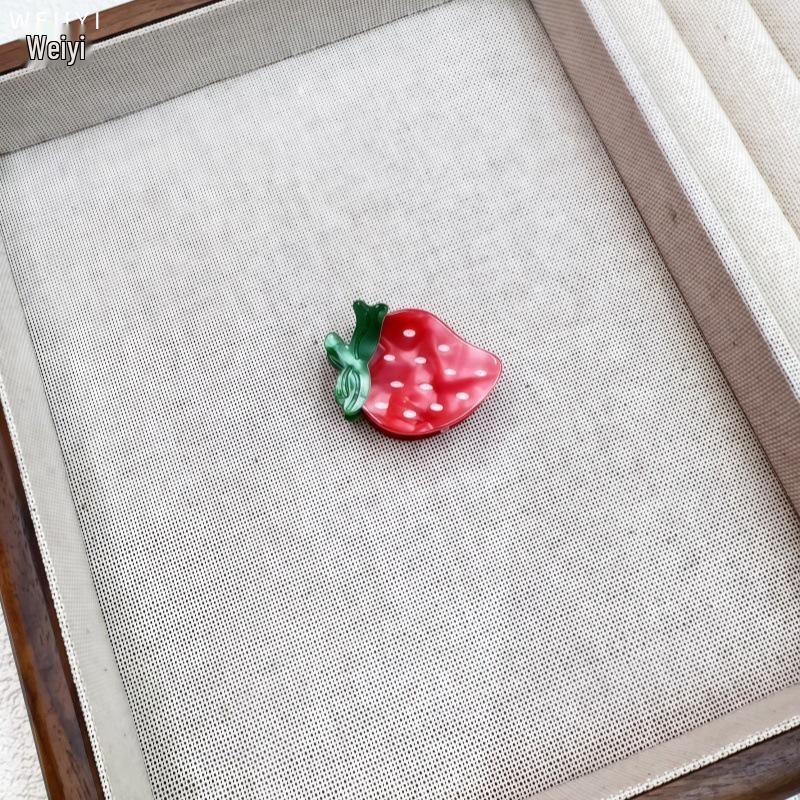 Wei Yi Jewelry Acetate Fruit Series Hair Claw Clip - Cute Small Size, High-End Hair Accessory for Flyaway Bangs