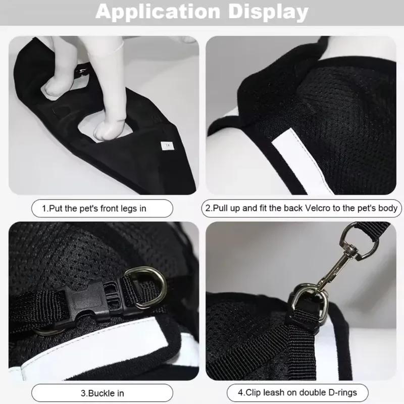 Verstellbares Mesh Hunde Geschirr für Kleine Mittelgroße Haustier Accessoires, Polyester Welpenhalsband, Führleine