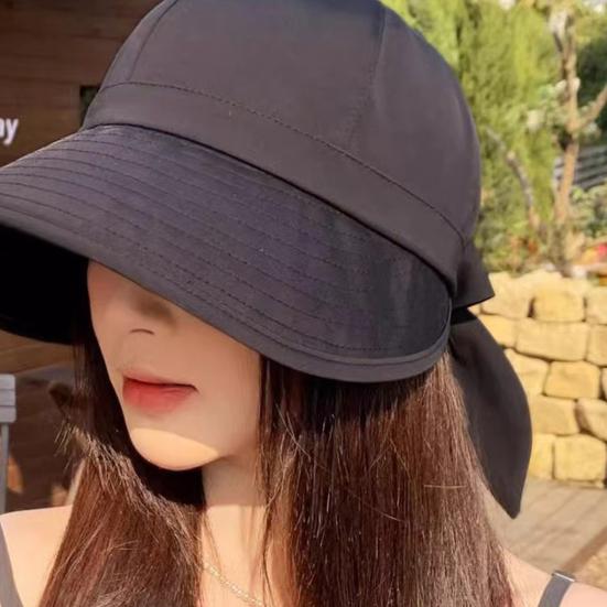 Wide Brim Sun Hat Solid Color UV Resistant Quick-Drying Lightweight Breathable Fisherman Hat Outdoor Camping Cap