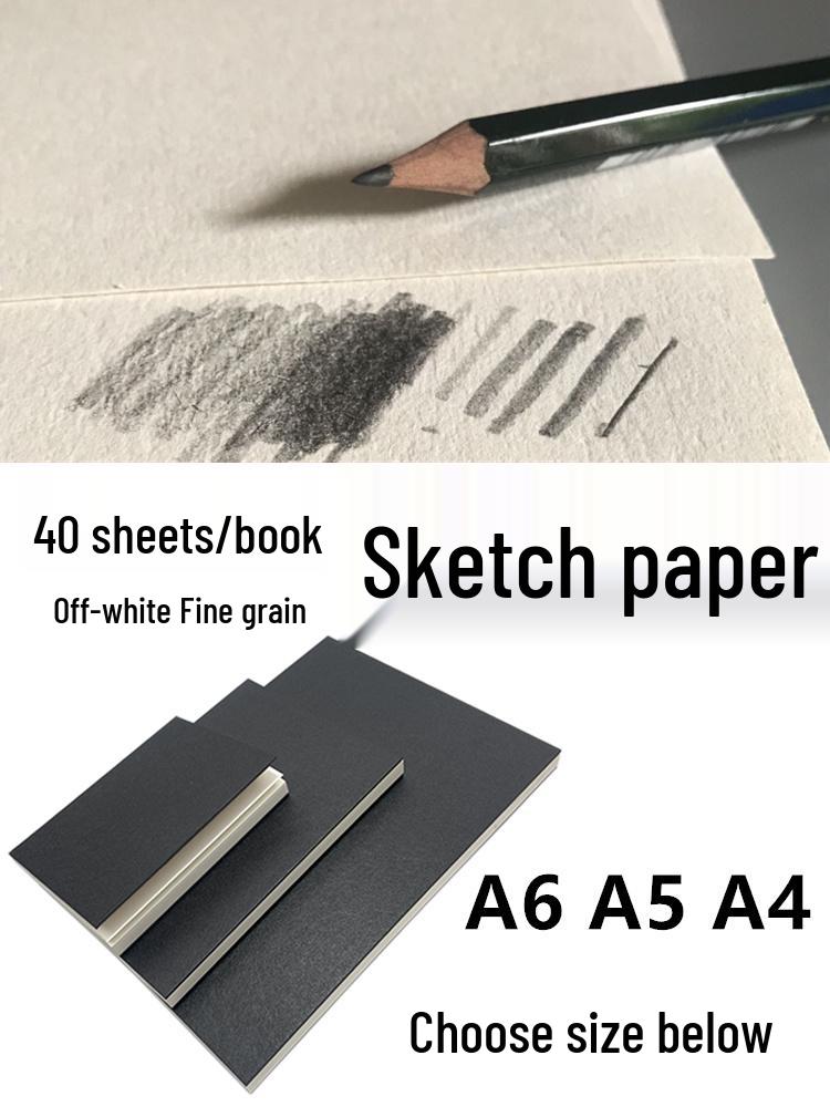 Твердый скетчбук, раскрывающийся на 180°: Книжный переплет с черной обложкой, крафт-бумага, для цветных карандашей, акварели и маркеров A6 105x145mm