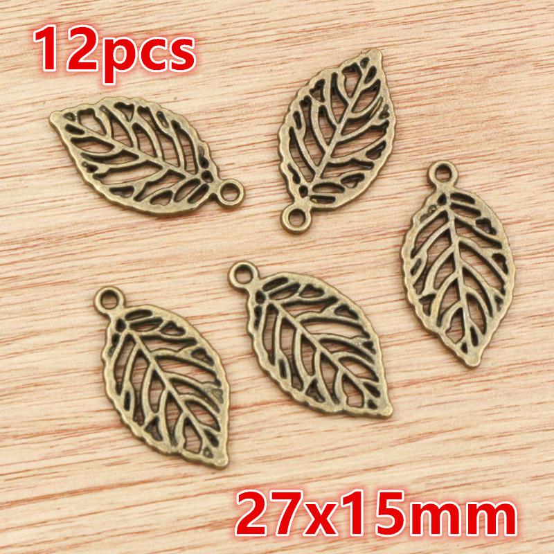 10-40pcs Alloy Metal Leaf Charms Pendant Crafts for Earrings Necklace Bracelet DIY Jewelry Making Accessories Findings