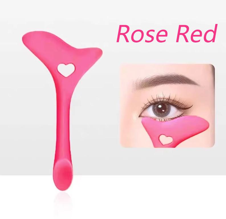 

Силиконовая кисточка для подводки глаз с черным дефлектором для глаз - многоразовый помощник для косметической подводки глаз для точного нанесения макияжа красный