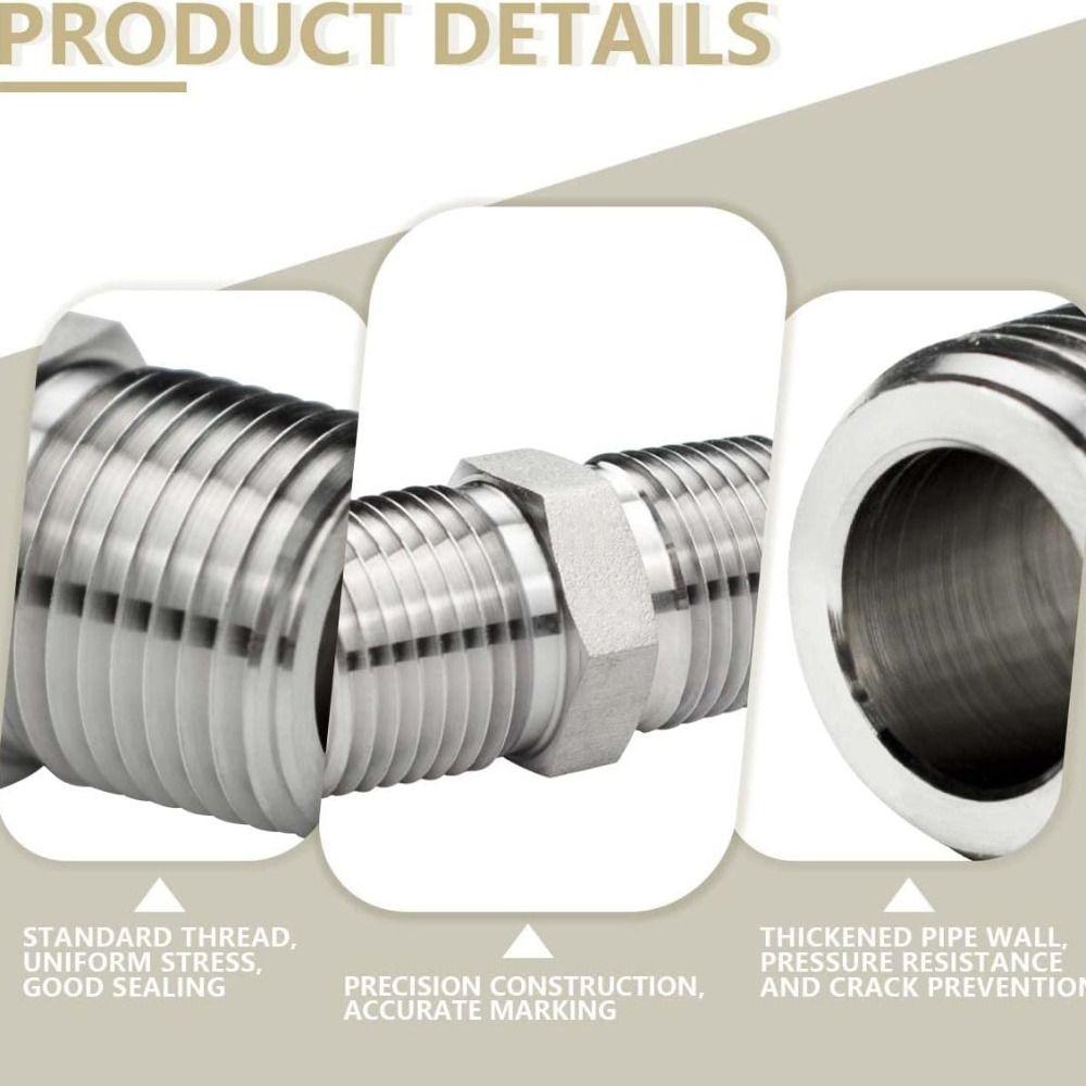 1/4" NPT X 1/4" NPT Pipe Fittings 304 Stainless Steel Pipe Fitting Adapter  Water Pipe