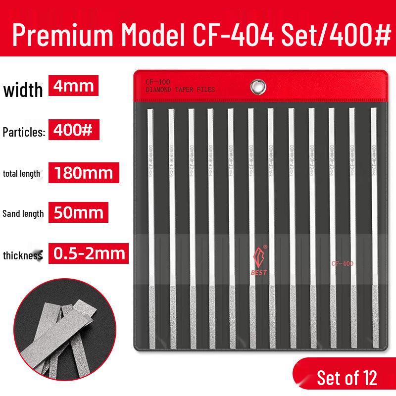 Diamond Electroplated Alloy File Set CF-400 with Carborundum - Free Shipping