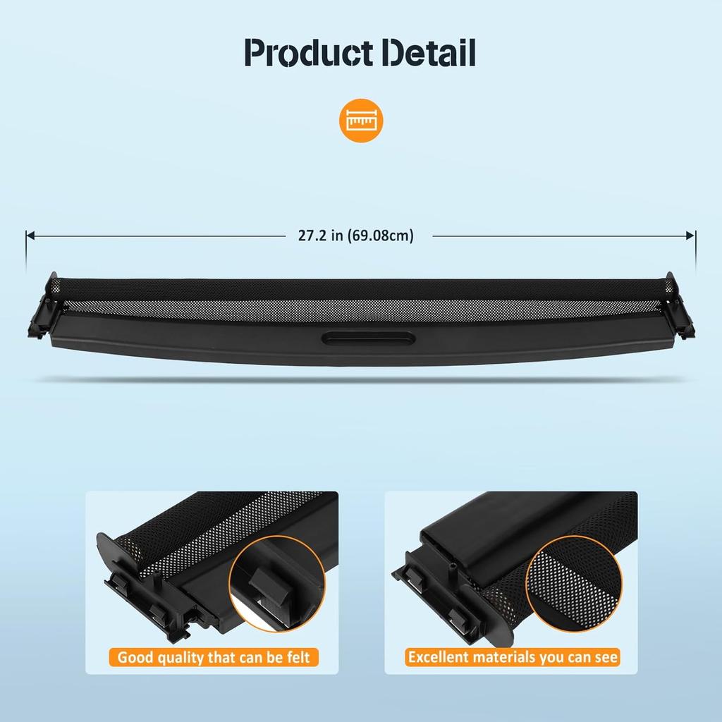 ECCPP Osłona Przeciwsłoneczna Dachu Szyberdachu Zasłona Pokrycie Zamienne do Mini Cooper 1.5L 2.0L 2014-2016 / Pasuje do Mini Cooper 1.6L 2007-2016 Szara